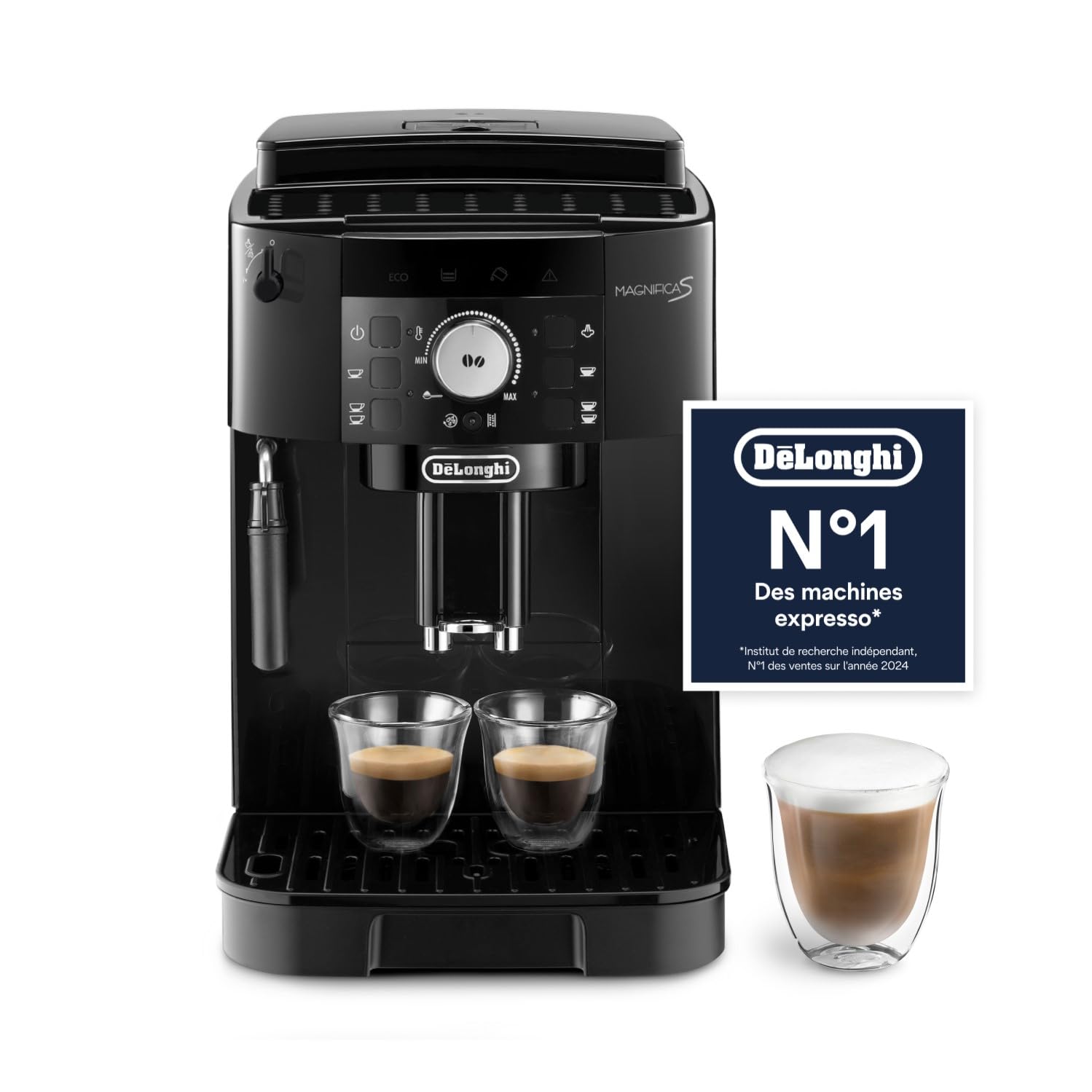 Kaffira - Magnifica S - Perfetti automatische Kaffeemaschine mit manuellem Milchschäumer, Schwarz