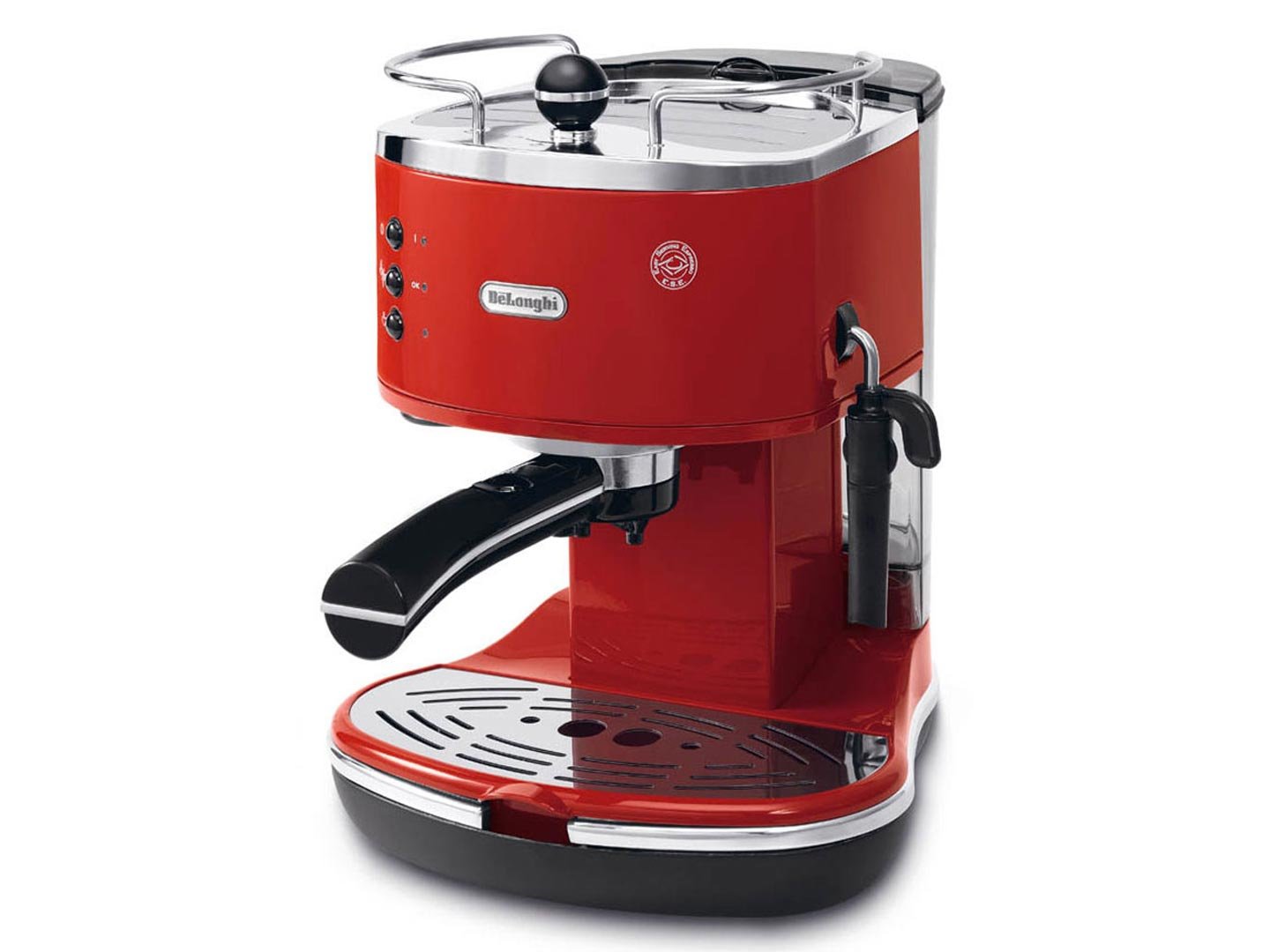 Kaffira - Icona Manuelli Espresso-Maschine, für Kaffeepulver oder Kapsle, Rot